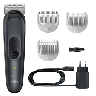 Braun Body groomer 3, черный - Триммер для тела + насадки