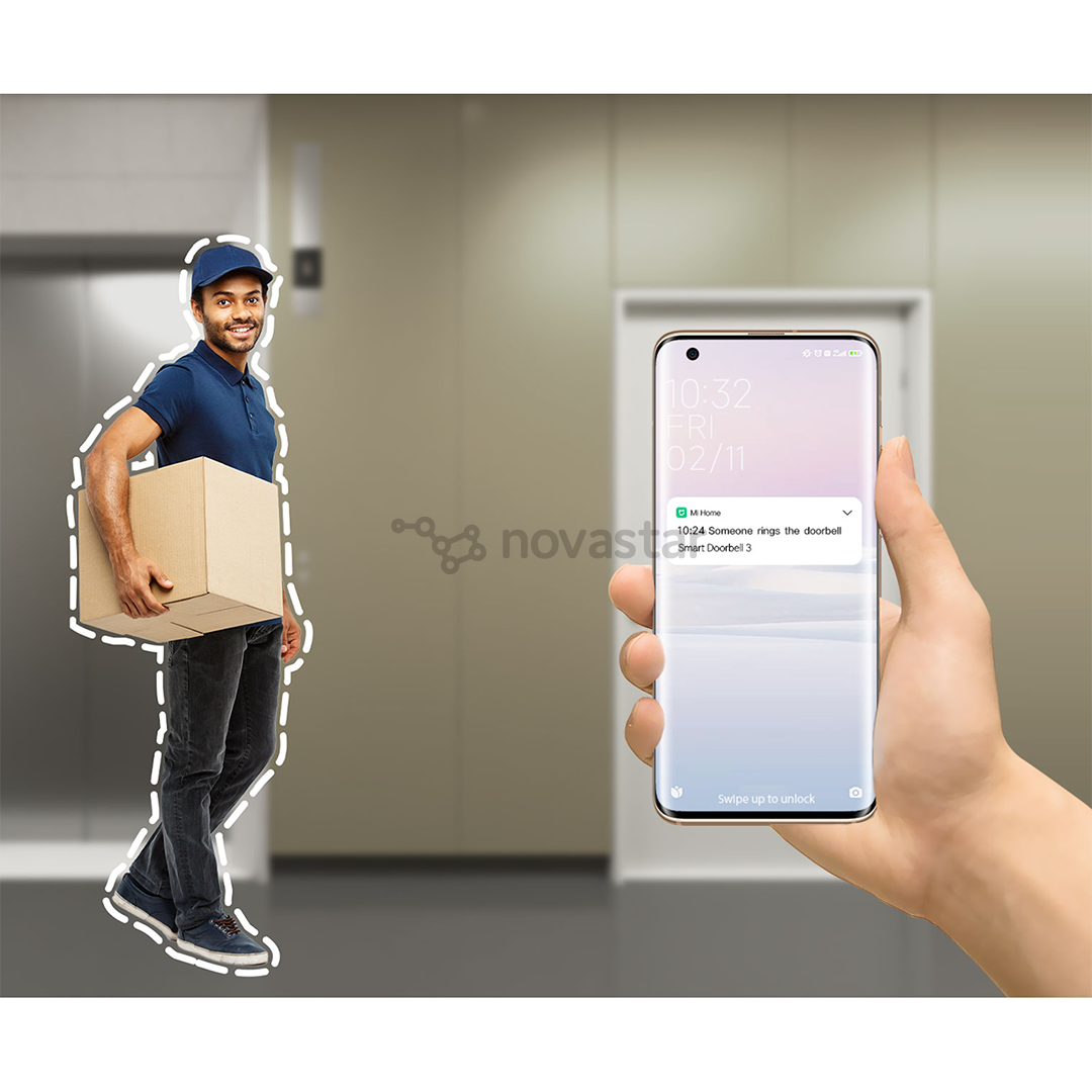 Išmanusis skambutis su kamera Xiaomi Smart Doorbell 3, Wi-Fi, black