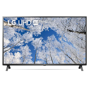 LG UQ7000, 43", 4K UHD, LED LCD, feet stand, black - TV