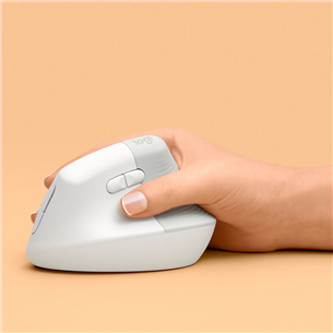 Pelė Logitech Lift Vertical Ergonomic for Mac, Belaidė, balta