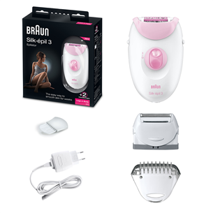 Braun Silk-épil 3, белый/розовый - Эпилятор