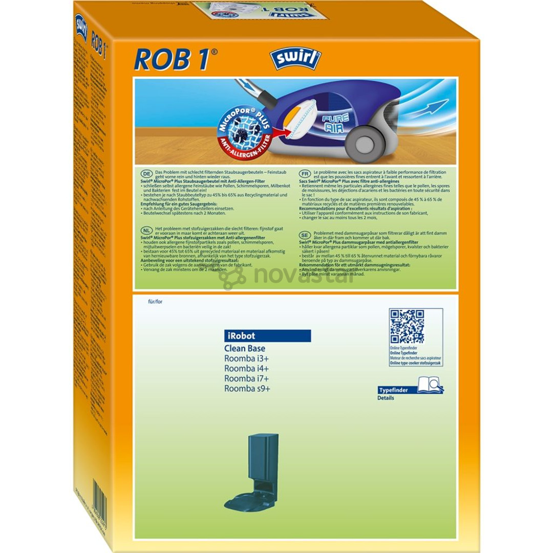 Swirl ROB1, 4 vnt. - Dulkių maišeliai