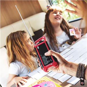 Radijas Midland ER200, SOS emergency, powerbank, solar, red/black