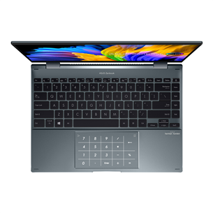 Asus Zenbook 14 Flip OLED, 14'', 2.8K, i7, 16 ГБ, 1 ТБ, сенсорный, серый - Ноутбук