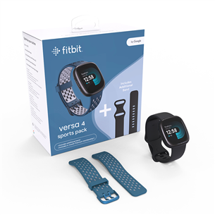 Išmanusis laikrodis Fitbit Versa 4 Bundle FB523BKBK-EUBNDL