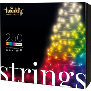 Twinkly Special Edition 250 RGB+W LED String (Gen II), IP44, 20 м, черный - Умная гирлянда