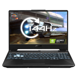 ASUS TUF Gaming A15, 15.6'', FHD, 144 Hz, Ryzen 7, 16 GB, 512 GB, RTX 3050, ENG, W11H, black - Notebook