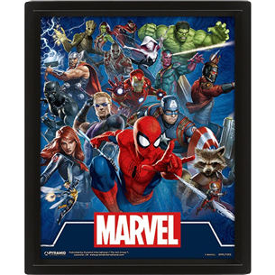 Plakatas Pyramid International Framed 3D Effect Poster Marvel Cinematic Heroes 5051265845528