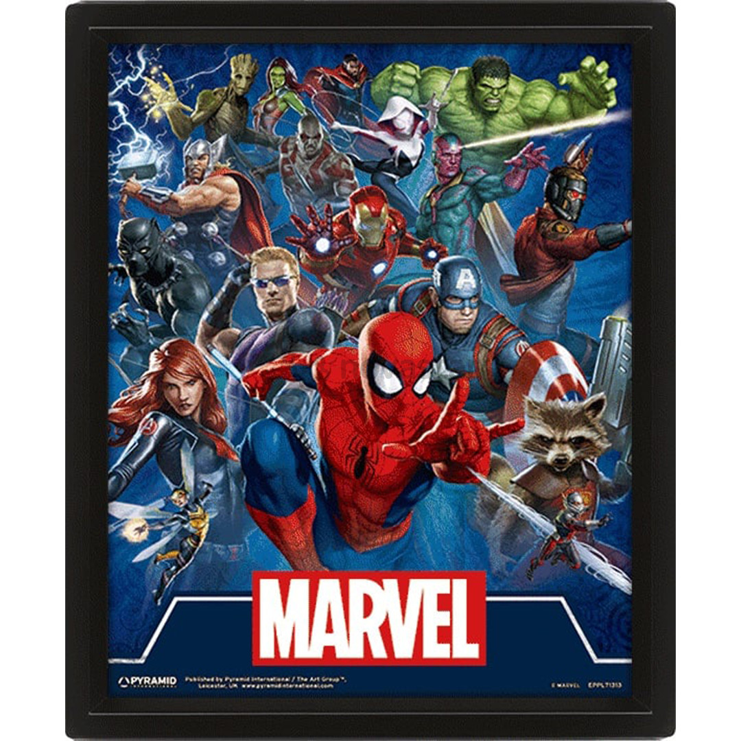 Pyramid International Framed 3D Effect Poster Marvel Cinematic Heroes - Постер