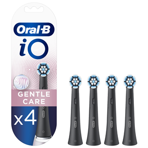 Dantų šepetėlių antgaliai Braun Oral-B iO Gentle Care Black, 4 vnt.