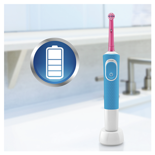 Braun Oral-B Frozen II, голубой - Электрическая зубная щетка + дорожный футляр