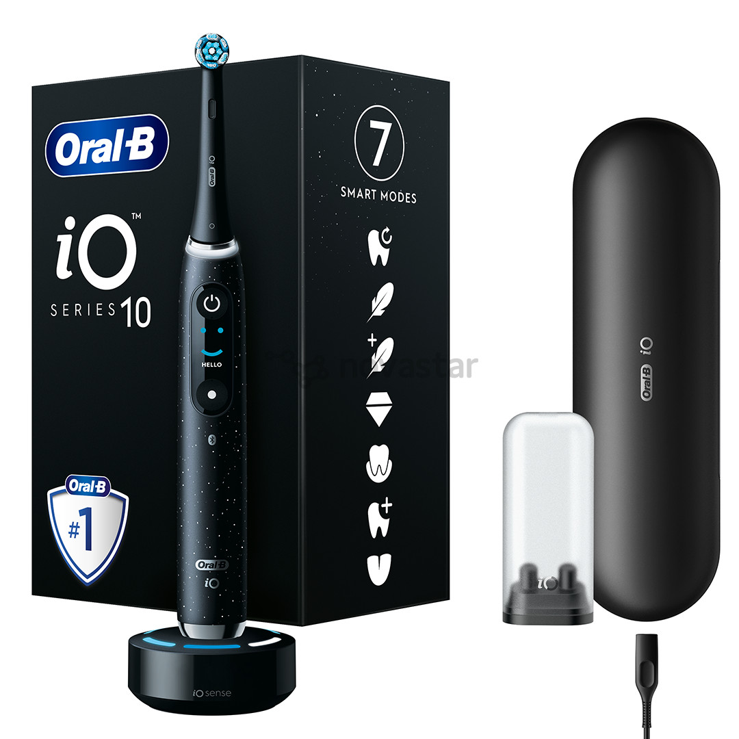 Braun Oral-B iO 10, juodas - Elektrinis dantų šepetėlis