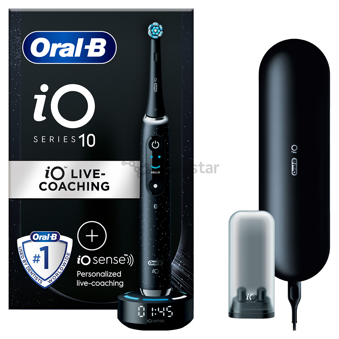 Braun Oral-B iO 10, juodas - Elektrinis dantų šepetėlis