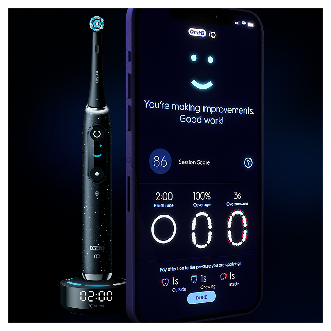 Braun Oral-B iO 10, juodas - Elektrinis dantų šepetėlis
