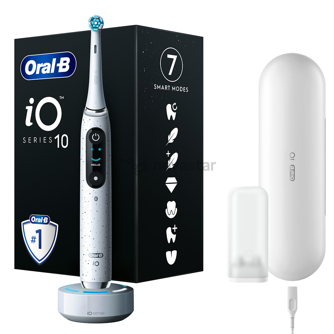 Braun Oral-B iO 10, baltas - Elektrinis dantų šepetėlis