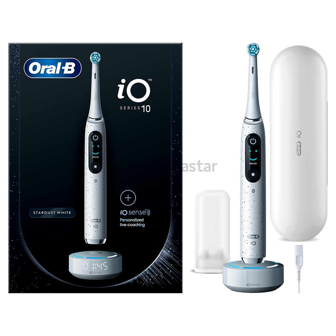 Braun Oral-B iO 10, baltas - Elektrinis dantų šepetėlis