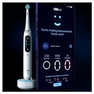 Braun Oral-B iO 10, baltas - Elektrinis dantų šepetėlis