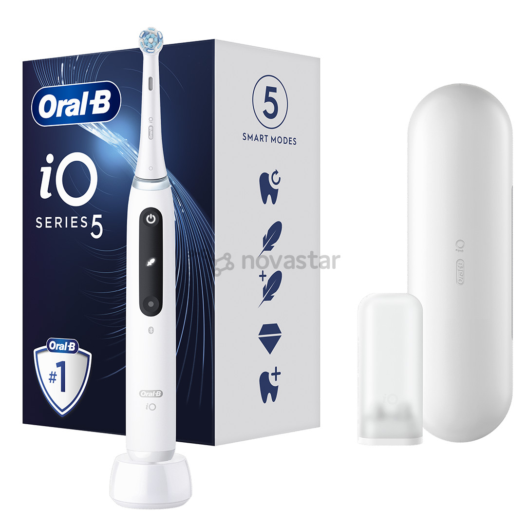 Braun Oral-B iO5, baltas - Elektrinis dantų šepetėlis