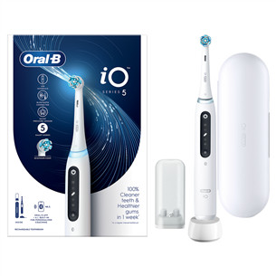 Braun Oral-B iO5, baltas - Elektrinis dantų šepetėlis