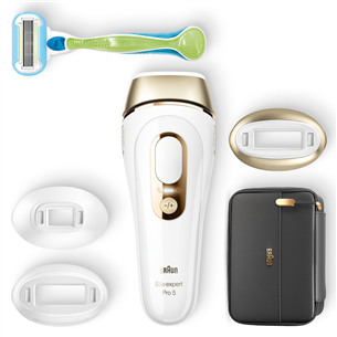 Braun Silk-expert Pro 5 IPL, white/gold - IPL hair removal device