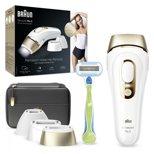 Braun Silk-expert Pro 5 IPL, white/gold - IPL hair removal device