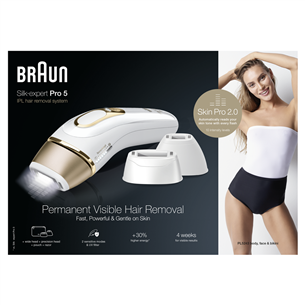 Braun Silk-expert Pro 5 IPL, белый/золотистый - Фотоэпилятор