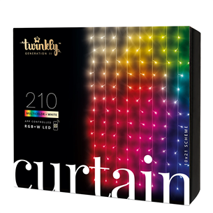 Twinkly Curtain, 210 LED, IP44, black - Smart Christmas Lights