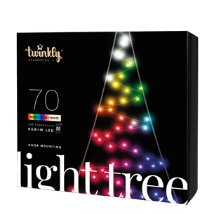 Twinkly Light Tree 2D, 100 LED, IP44, 2 m, black - Smart Christmas Tree