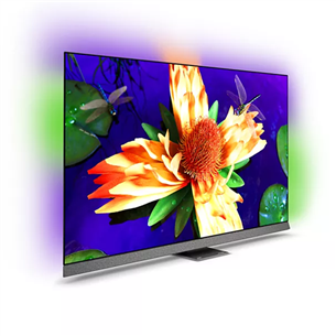 Philips OLED907, 65", OLED, Ultra HD, central stand, gray - TV