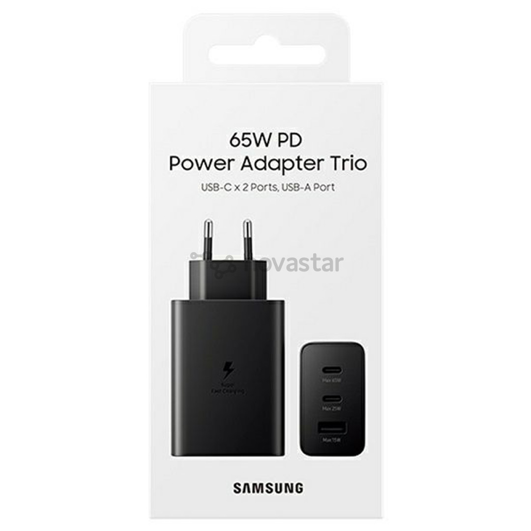 Samsung Trio, USB-C, USB-A, 65 W, juodas - Įkroviklis
