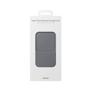 Belaidis įkroviklis Samsung Wireless Charger Duo Pad + Travel Adapter, Dark Gray