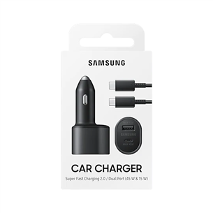 Automobilinis pakrovėjas Samsung USB-C, 45W, Juodas