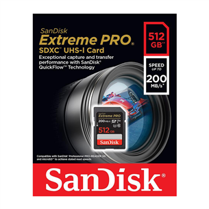 Atminties kortelė SanDisk Extreme Pro UHS-I, SDXC, 512 GB