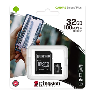 Atminties kortelė Kingston Canvas Select Plus microSD, 32GB
