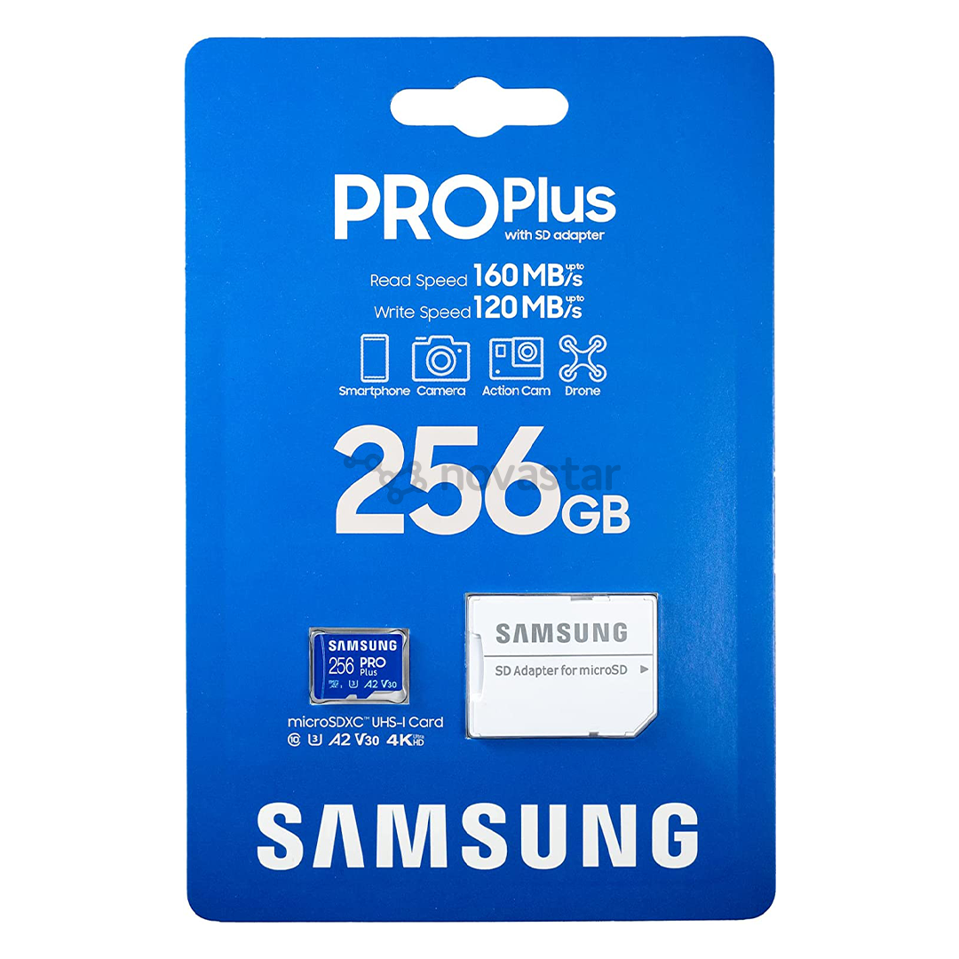 Atminties kortelė Samsung Micro SDXC PRO Plus 2021 + SD adapteris (256 GB)