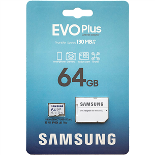 Atminties kortelė Samsung Micro SDXC EVO Plus 2021 + SD adapteris (64GB)