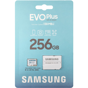 Atminties kortelė Samsung Micro SDXC EVO Plus 2021 + SD adapteris (256GB)