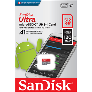 Atminties kortelė Sandisk MicroSDXC 512GB + SD adapteris