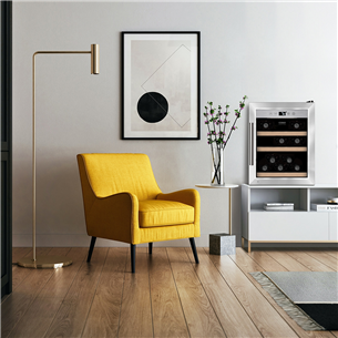 Gėrimų šaldytuvas Caso WineSafe 12, 12 butelių talpa, aukštis 52 cm, nerūdijančio plieno