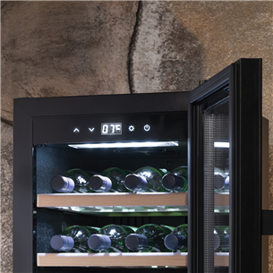 Caso WineExclusive 24 Smart, 24 buteliai, aukštis 88 cm, juodas - Gėrimų šaldytuvas