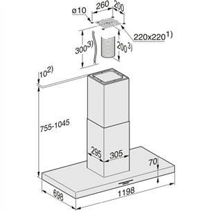 Miele, 675 m³/h width 119.8 cm, inox - Island Cooker Hood