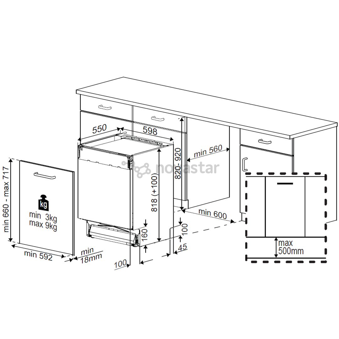 Įmontuojama indaplovė Beko BDIN38531D