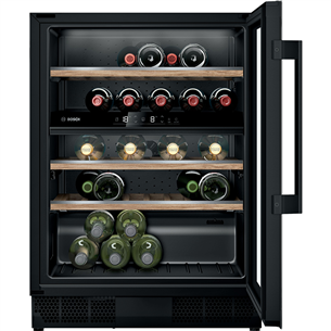 Bosch Series 6, 44 бутылки, высота 82 см, черный - Интегрируемый винный шкаф KUW21AHG0
