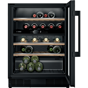 Bosch Series 6, 44 bottles, height 82 cm, black - Built-in Wine Cooler KUW21AHG0