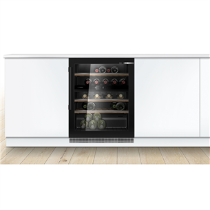 Įmontuojamas vyno šaldytuvas Bosch KUW21AHG0, talpa 44 buteliai, 82 cm