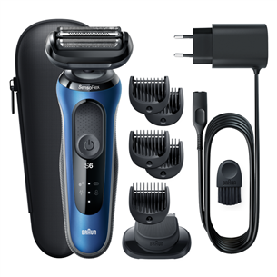 Barzdaskutė Braun Series 6 AutoSense Wet & Dry, black/blue