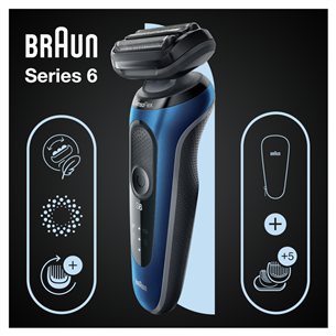 Barzdaskutė Braun Series 6 AutoSense Wet & Dry, black/blue