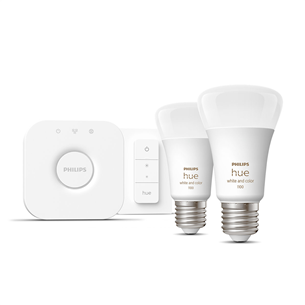 Lemputė Philips Hue White and Color Starter Kit, E27, 2 vnt.