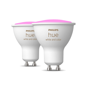 Išmaniosios lemputės Philips Hue White and Color Ambiance, GU10, 2 vnt, white 929001953112