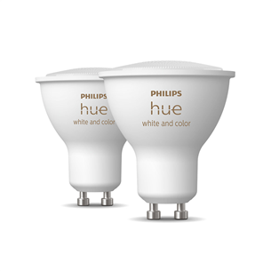 Išmaniosios lemputės Philips Hue White and Color Ambiance, GU10, 2 vnt, white